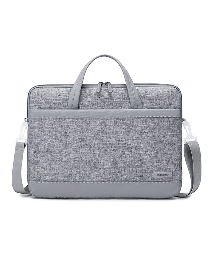 GOLDEN WOLF τσάντα ώμου 6305, θήκη laptop 15.6", αδιάβροχη, γκρι