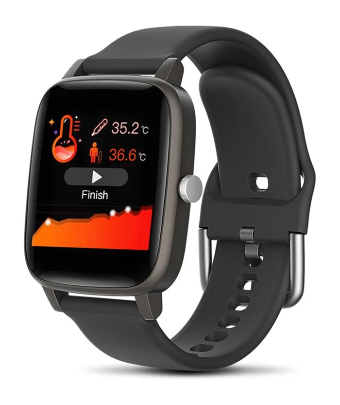 ΙΝΤΙΜΕ Smartwatch T98, 1.4" έγχρωμο, IP67, μέτρηση θερμοκρασίας, μαύρο