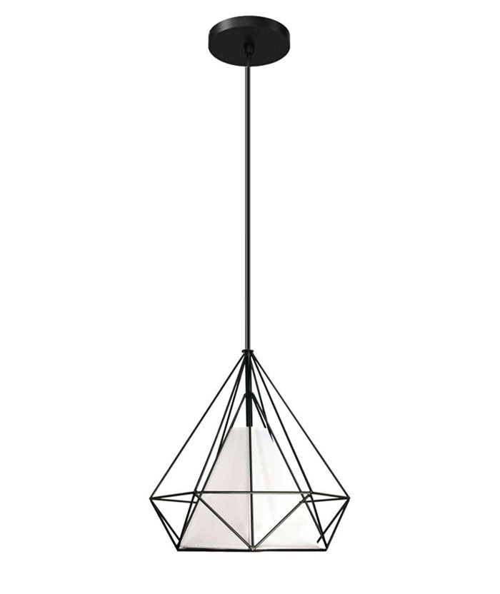 POWERTECH φωτιστικό οροφής HLL-0005, E27, Φ27, μεταλλικό, λευκό-μαύρο