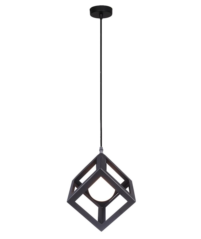 POWERTECH φωτιστικό οροφής HLL-0011, E27, 16x16x16cm, μεταλλικό, μαύρο