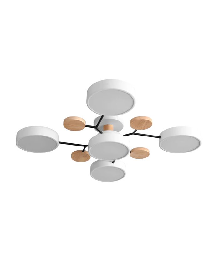 POWERTECH LED φωτιστικό οροφής HLL-0044, 60W, 4800lm, 5x Φ18cm, λευκό