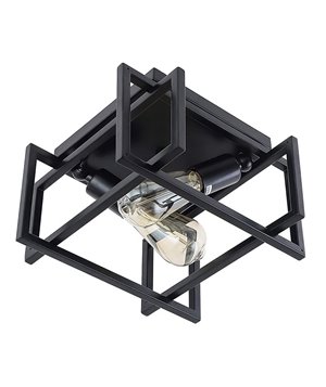 POWERTECH φωτιστικό οροφής HLL-0054, 2x E27, 16x29cm, μεταλλικό, μαύρο