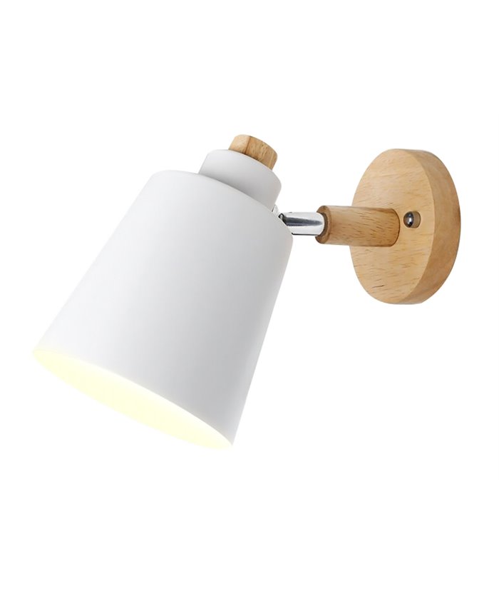 POWERTECH φωτιστικό τοίχου HLL-0075, E27, Φ13, μεταλλικό, λευκό