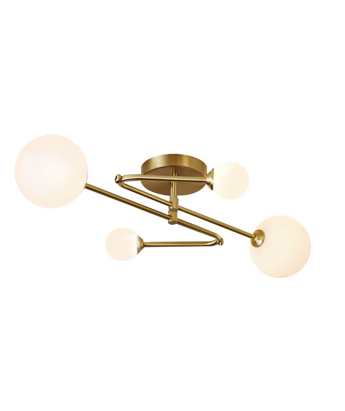 POWERTECH φωτιστικό οροφής HLL-0077, 4x E27, 108x50cm, μεταλλικό, χρυσό