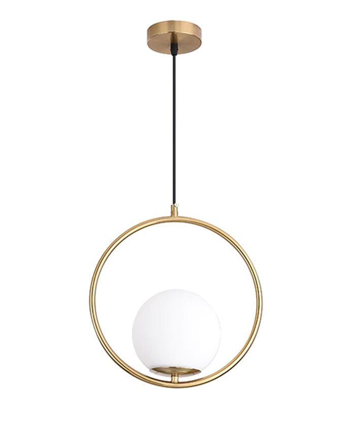 POWERTECH φωτιστικό οροφής HLL-0092, E27, Φ15, μεταλλικό, χρυσό