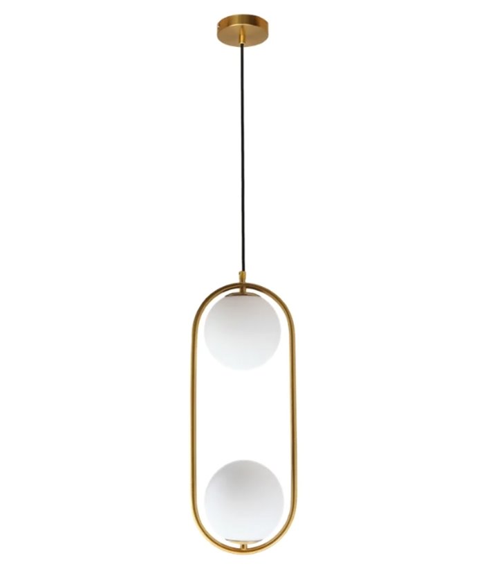 POWERTECH φωτιστικό οροφής HLL-0096, 2x E27, 25x60cm, μεταλλικό, χρυσό