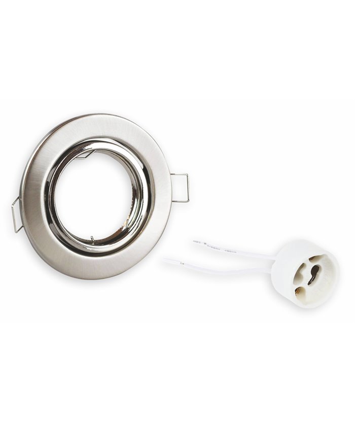 POWERTECH μεταλλικό πλαίσιο spot & ντουί GU10-003, χωνευτό, 81x31.5mm