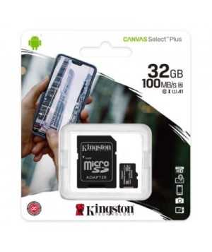 KINGSTON SDCS2/32GB CANVAS SELECT PLUS 32GB MICRO SDHC 100R A1 C10 CARD + SD ADAPTER