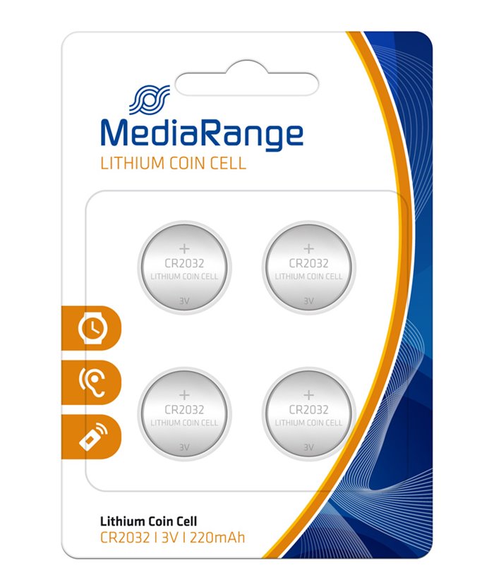 MEDIARANGE Μπαταρία Λιθίου 3v, CR2032, 4 τμχ