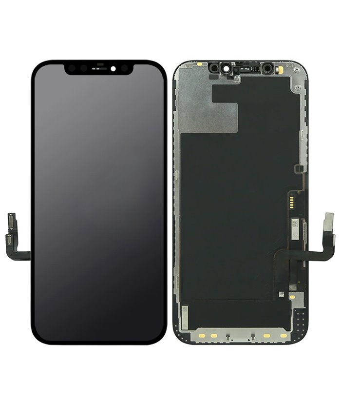 TW INCELL LCD για iPhone 12/12 Pro, camera-sensor ring, earmesh, μαύρη