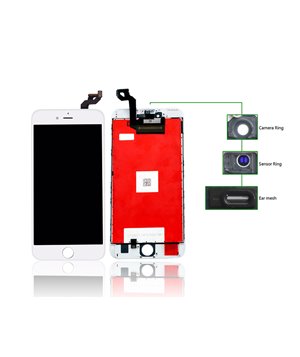 TIANMA High Copy LCD iPhone 6S Plus, Camera-Sensor ring, ear mesh, White