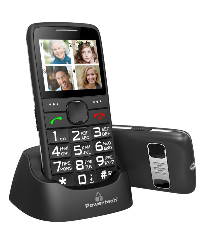 POWERTECH Κινητό Τηλέφωνο Sentry Eco PTM-18, SOS Call, με φακό, μαύρο