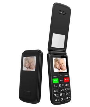 POWERTECH κινητό τηλέφωνο Sentry Flip Small, 1.77", SOS Call, μαύρο