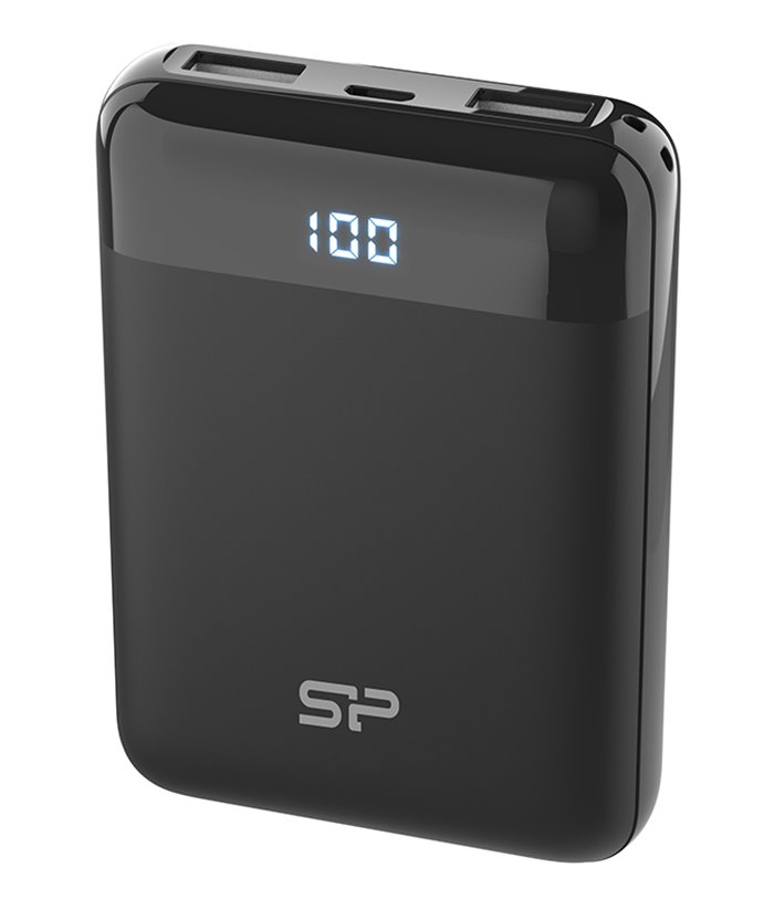 SILICON POWER Power bank GP25, 10000mAh, 2x output, 2.1A, μαύρο