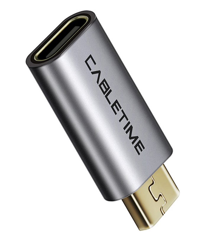 CABLETIME αντάπτορας OTG USB 2.0 Micro B σε USB Type-C C160, γκρι