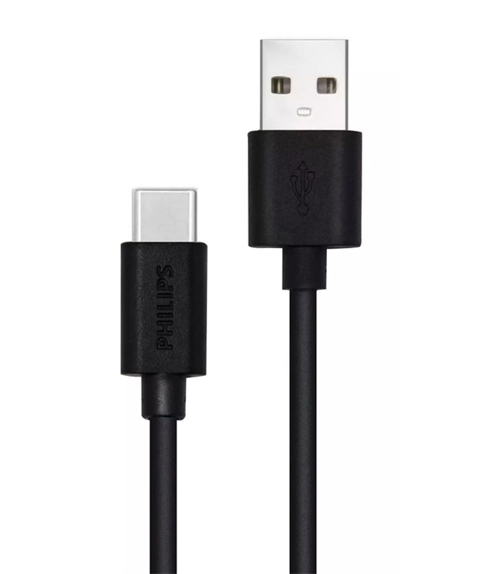 PHILIPS καλώδιο USB σε USB Type-C DLC3104A-00, 1.2m, μαύρο