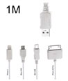 POWERTECH καλώδιο USB 2.0 4 in 1, 1m, λευκό