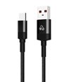 POWERTECH Καλώδιο USB σε USB-C eco round PTR-0081, copper, 1m, μαύρο