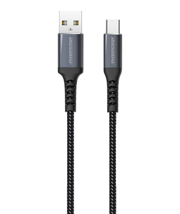 ROCKROSE καλώδιο USB σε USB Type-C Powerline AC, 3A 15W, 1m, μαύρο-μπλε