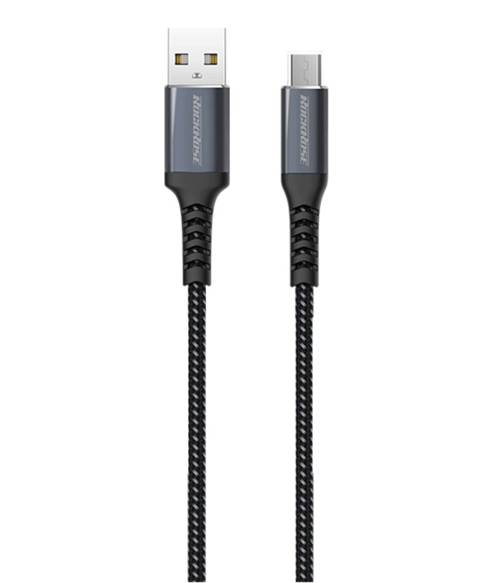 ROCKROSE καλώδιο USB σε Micro USB Powerline AM, 3A 15W, 1m, μαύρο-μπλε