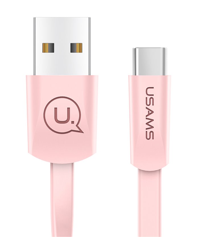 USAMS Καλώδιο USB σε Type-C US-SJ200, 1.2m, ροζ