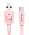 USAMS Καλώδιο USB σε Type-C US-SJ200, 1.2m, ροζ