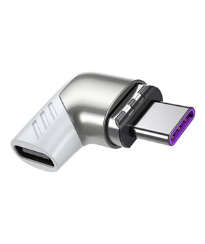 USAMS αντάπτορας Type-C US-SJ486, γωνιακός, 5A 100W, μαγνητικός, λευκός