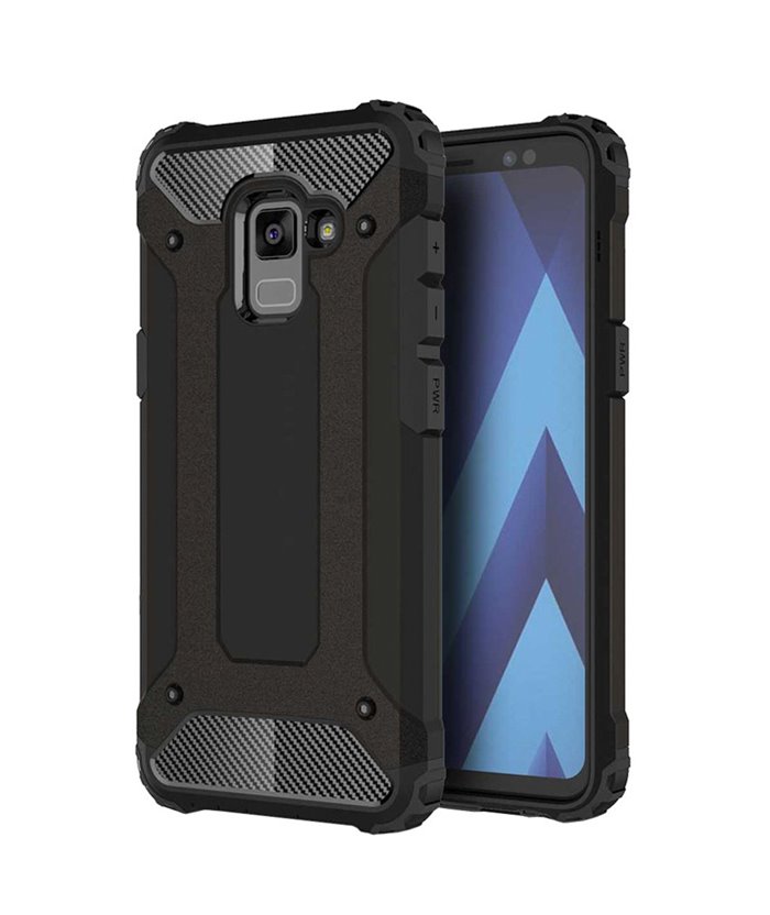POWERTECH θήκη Hybrid Protect για Samsung Galaxy A8 Plus 2018, μαύρη