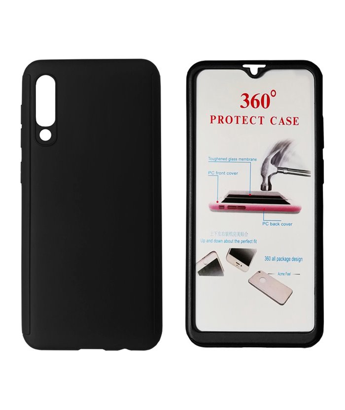 POWERTECH Θήκη Body 360° με Tempered Glass για Samsung A50, μαύρη
