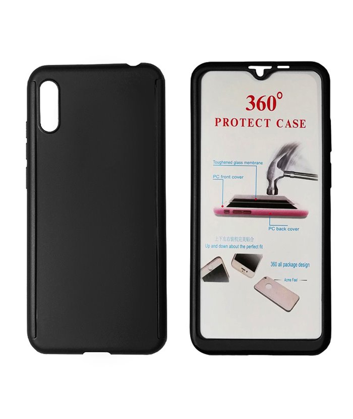 POWERTECH Θήκη Body 360° Tempered Glass, Huawei Y5 2019/Honor 8S, μαύρη