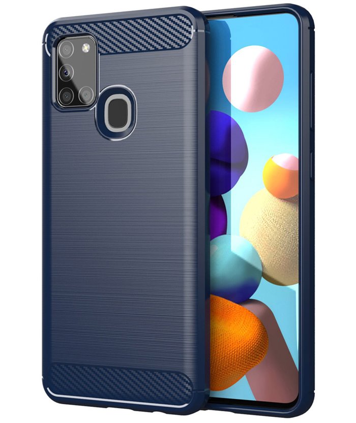 POWERTECH Θήκη Carbon Flexible MOB-1565 για Samsung A21S, μπλε POWERTECH Θήκη Carbon Flexible MOB-1565 για Samsung A21S, μπλε