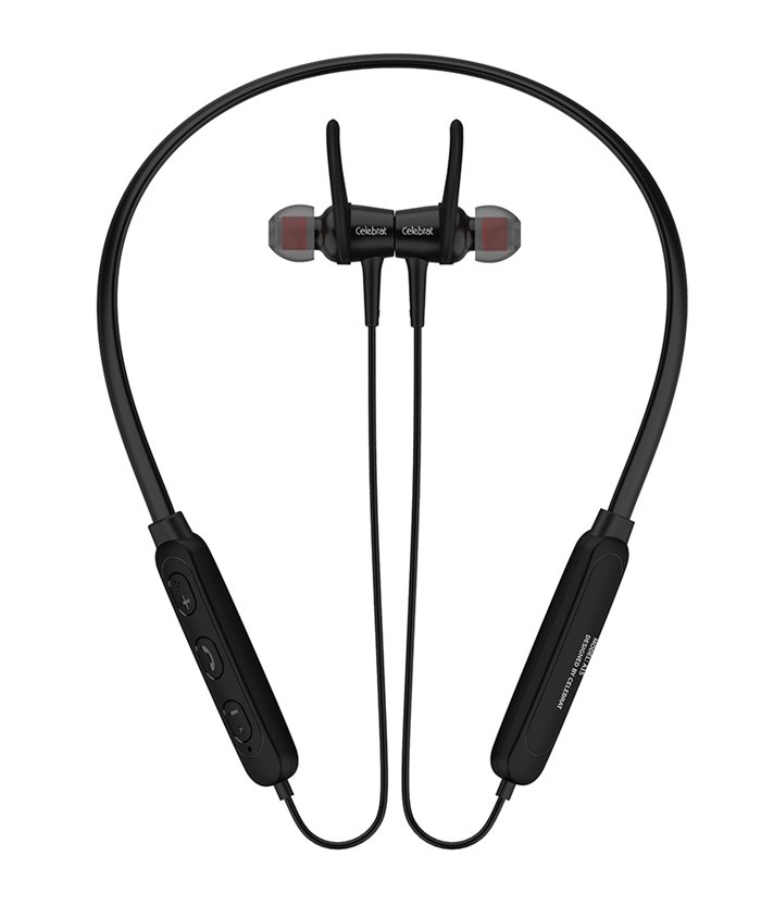 CELEBRAT Bluetooth earphones A15, με μαγνήτη, μικρόφωνο HD, μαύρα