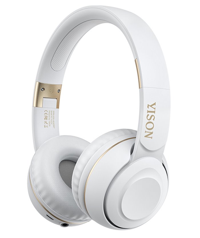 YISON headphones B3, wireless & wired, BT 5.0, λευκά
