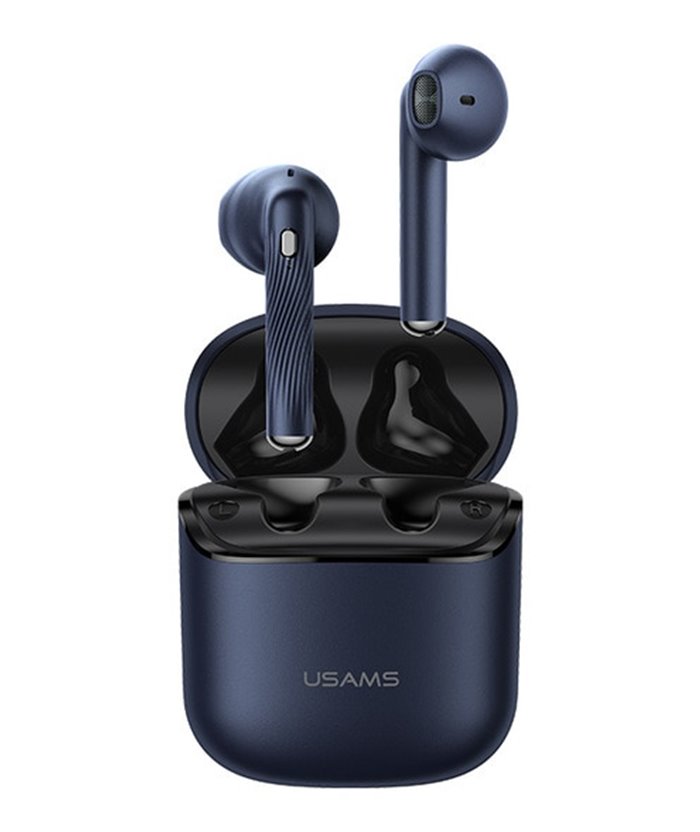 USAMS earphones SY02 με θήκη φόρτισης, True Wireless, μπλε