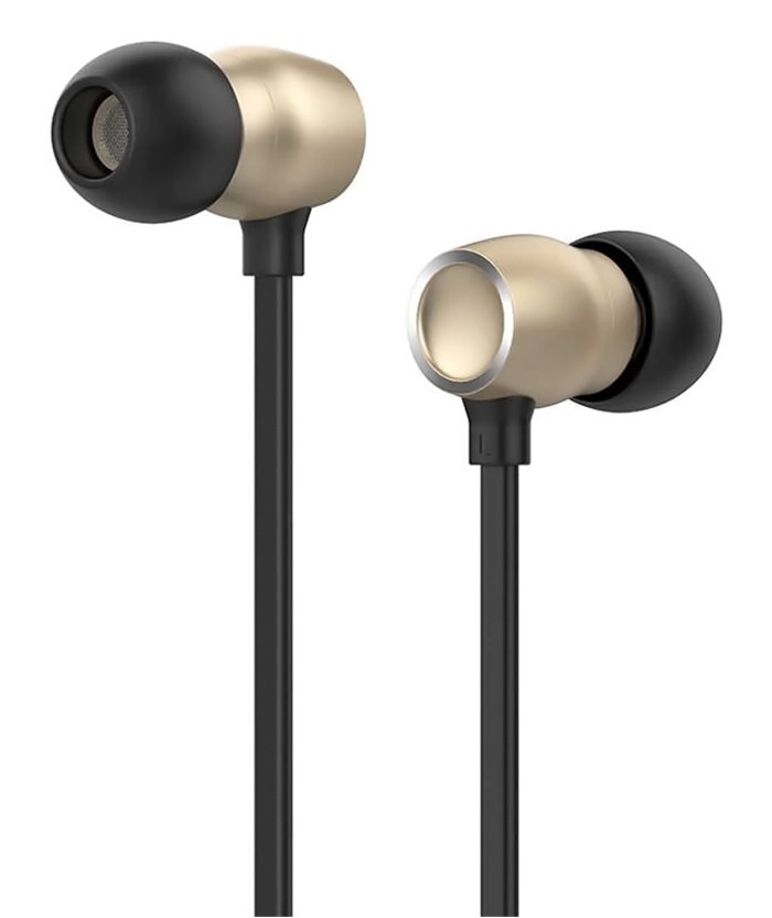 CELEBRAT earphones με μικρόφωνο G10, 10mm, 3.5mm, 1.2m, χρυσά
