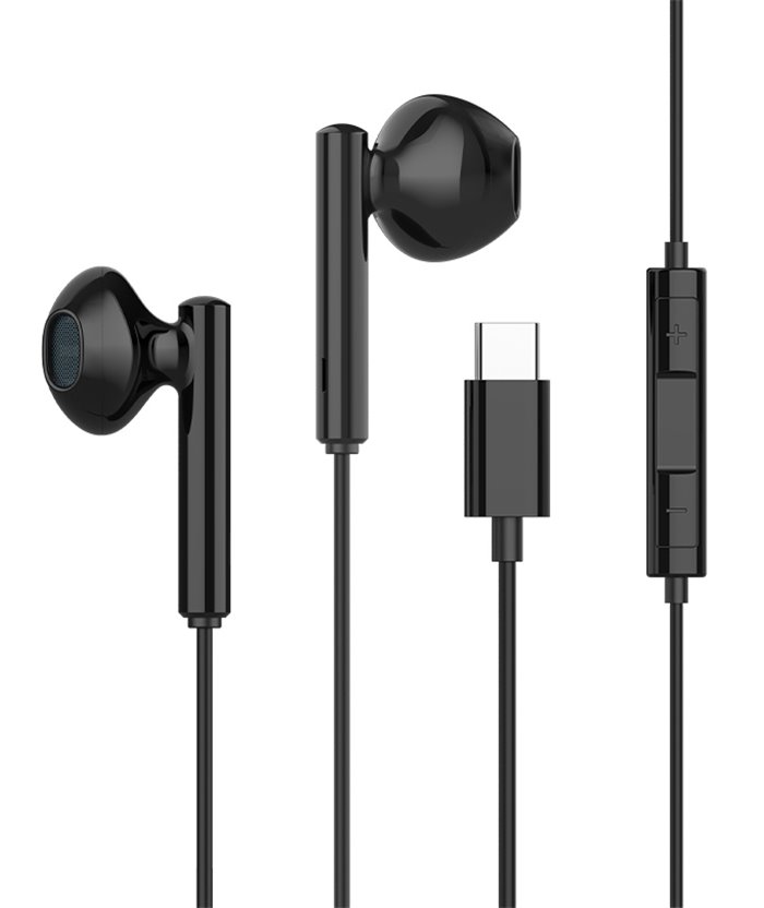 CELEBRAT earphones με μικρόφωνο G16, Type-C, 1.2m, μαύρα