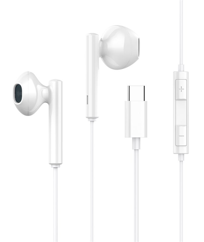 CELEBRAT earphones με μικρόφωνο G16, Type-C, 1.2m, λευκά