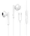 CELEBRAT earphones με μικρόφωνο G16, Type-C, 1.2m, λευκά
