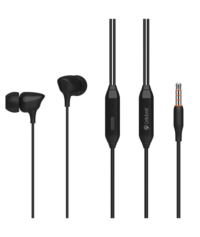 CELEBRAT earphones με μικρόφωνο G7, 3.5mm, 1.2m, μαύρα
