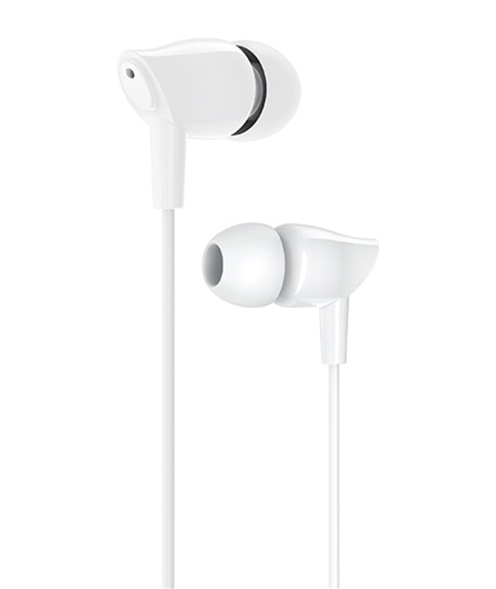 USAMS earphones με μικρόφωνο EP-37, 10mm, 1.2m, λευκά