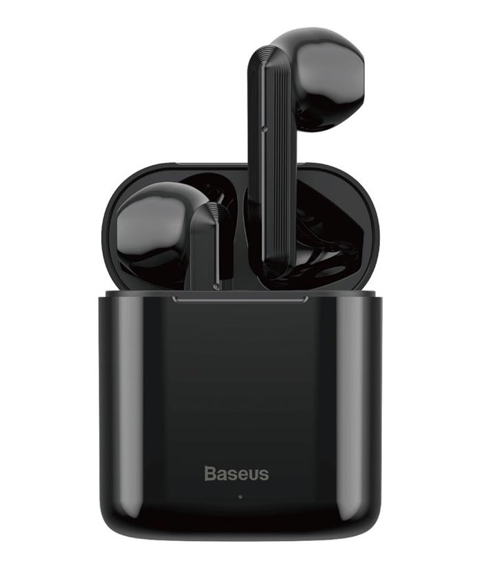 BASEUS earphones ENCOK W09, true wireless, με θήκη φόρτισης, μαύρα