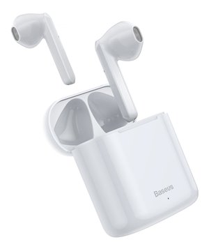 BASEUS earphones ENCOK W09, true wireless, με θήκη φόρτισης, λευκά
