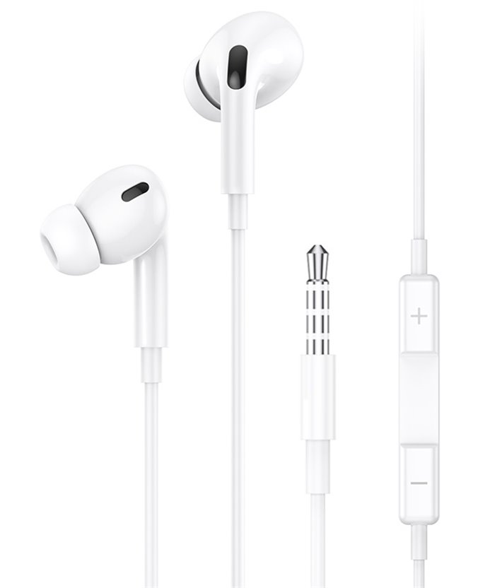 USAMS earphones με μικρόφωνο EP-41, 3.5mm, 10mm, 1.2m, λευκά