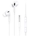 USAMS earphones με μικρόφωνο EP-41, 3.5mm, 10mm, 1.2m, λευκά