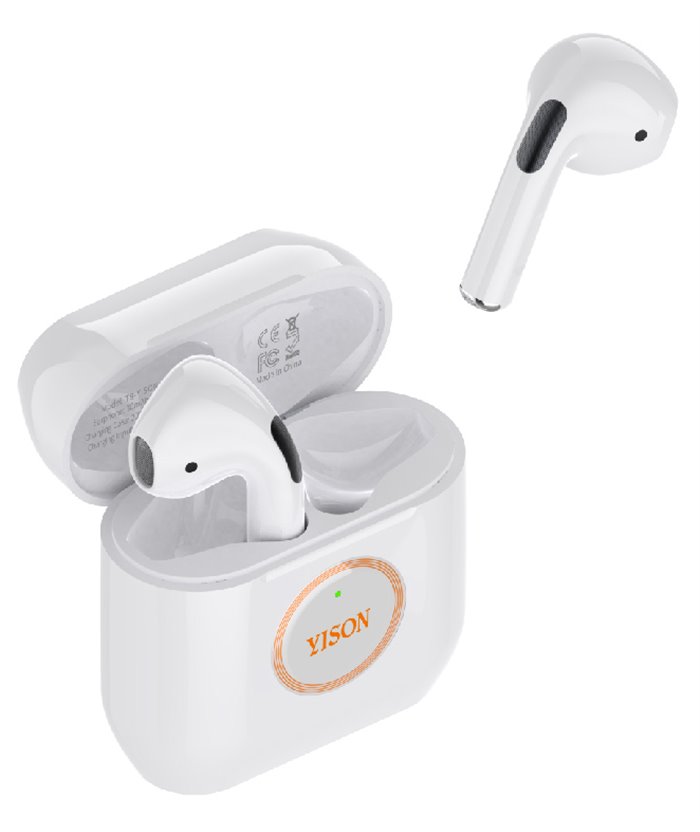 YISON earphones με θήκη φόρτισης T8, True Wireless, λευκά