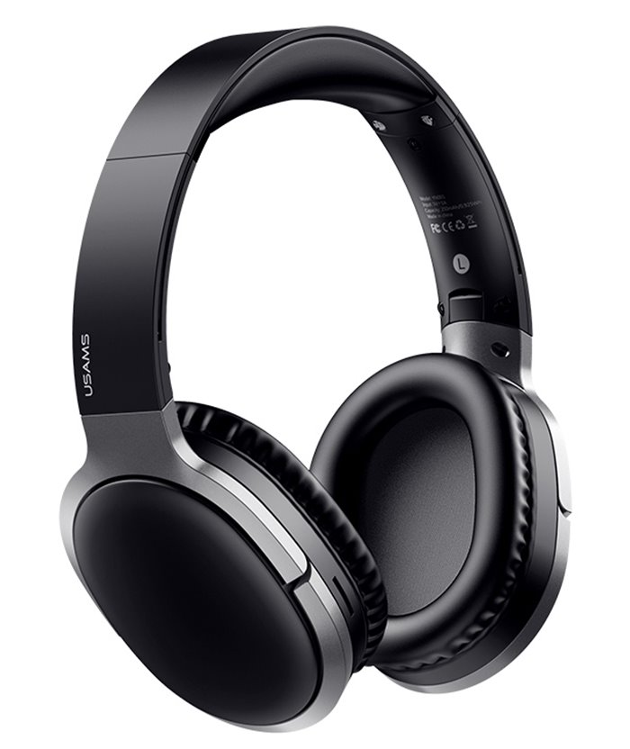 USAMS bluetooth headphones US-YN001, wireless & wired, 40mm, μαύρα