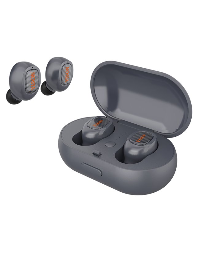 YISON earphones με θήκη φόρτισης TWS-T1, true wireless, bluetooth, γκρι