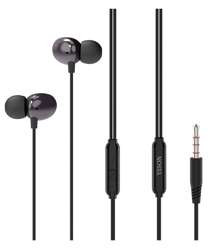 YISON earphones με μικρόφωνο X5, 3.5mm, 1.2m, μαύρα