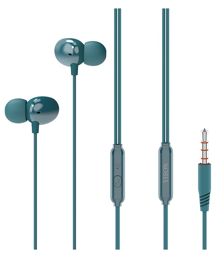 YISON earphones με μικρόφωνο X5, 3.5mm, 1.2m, μπλε