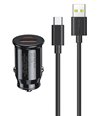 AWEI φορτιστής αυτοκινήτου με καλώδιο USB C-706, USB+Type-C, 20W, μαύρος